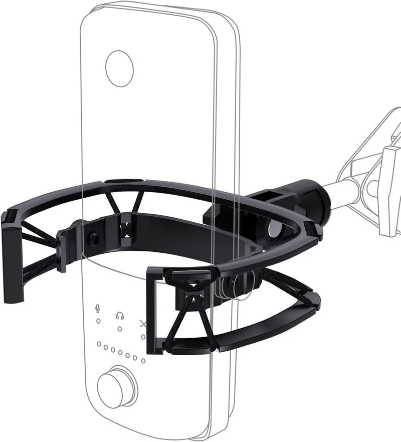 Etour Wave Shouck Mount [Custom Built for Elgato Wave:3/1], Anti-Vibration Suspension Elastic Shock Mount Holder Clip Mic Mount Stand with 3/8" or 1/4" Screw Adapter Compatible with Wave:3/1 Microphone - Image 1